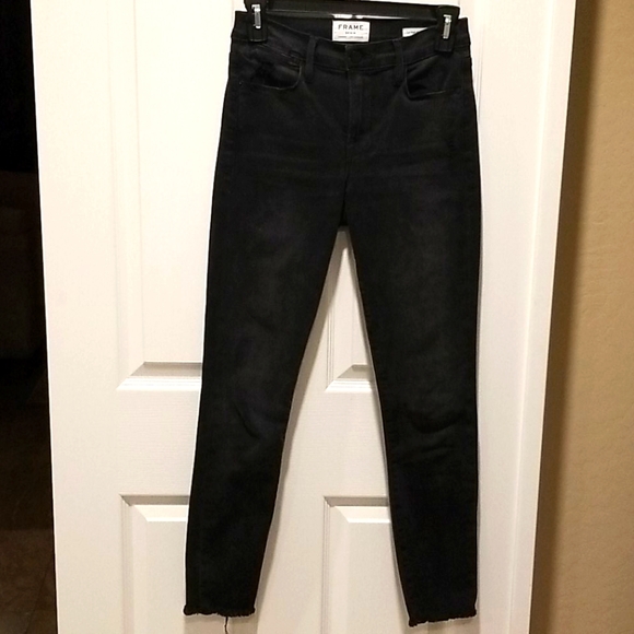 Frame Le High Skinny Crop raw edge jeans - Picture 1 of 7